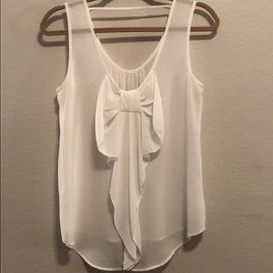 Jella Couture Sheer White Blouse with Bow